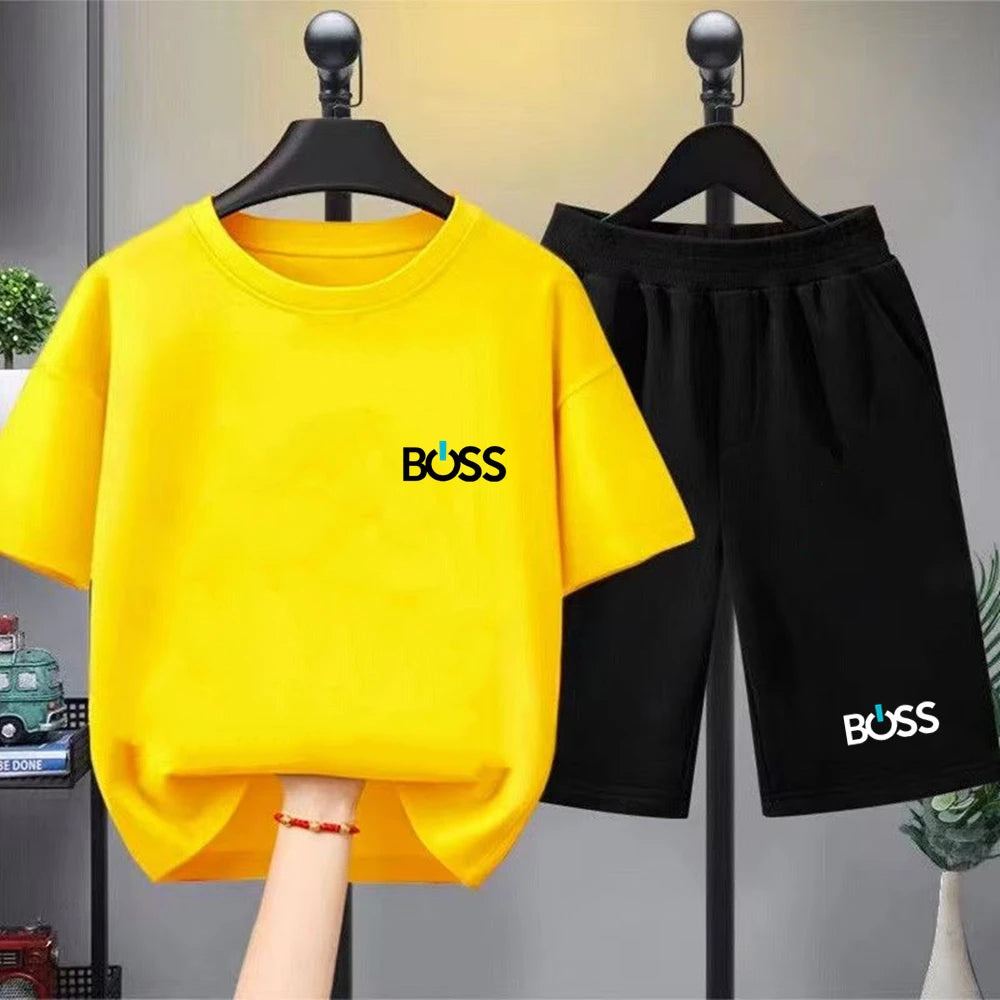 Kinder Sommer-Set 2-teilig – T-Shirt & Shorts mit Print für Jungen & Mädchen