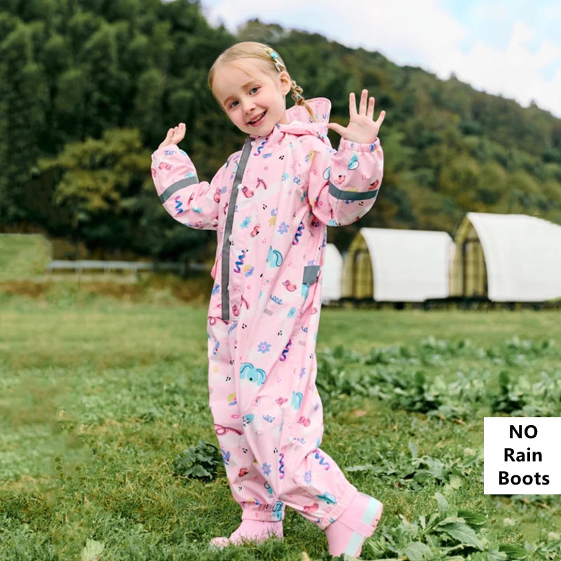 Kinder Regenoverall mit Kapuze | Wasserdicht | Unisex | 4–6 Jahre | Ganzjährig