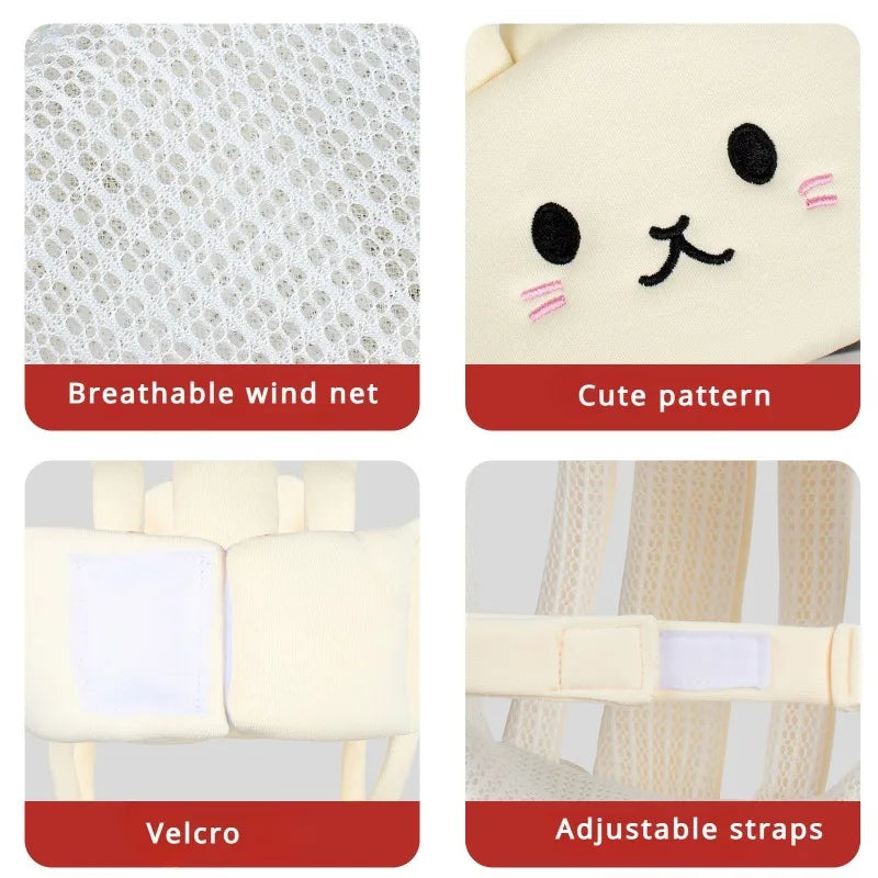 Baby-Kopfschutz zum Krabbeln & Laufen lernen – Weiches Baumwoll-Kissen mit Tier-Motiv (Unisex)