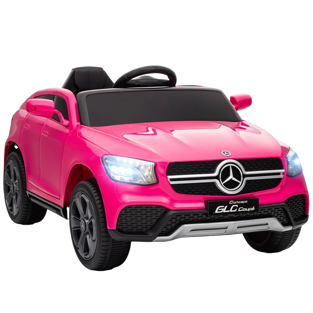 Kinder-Elektroauto 12V im Mercedes-Stil – Pink mit Fernbedienung & LED für Mädchen (3–6 Jahre)