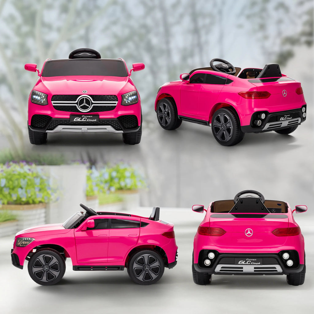 Kinder-Elektroauto 12V im Mercedes-Stil – Pink mit Fernbedienung & LED für Mädchen (3–6 Jahre)