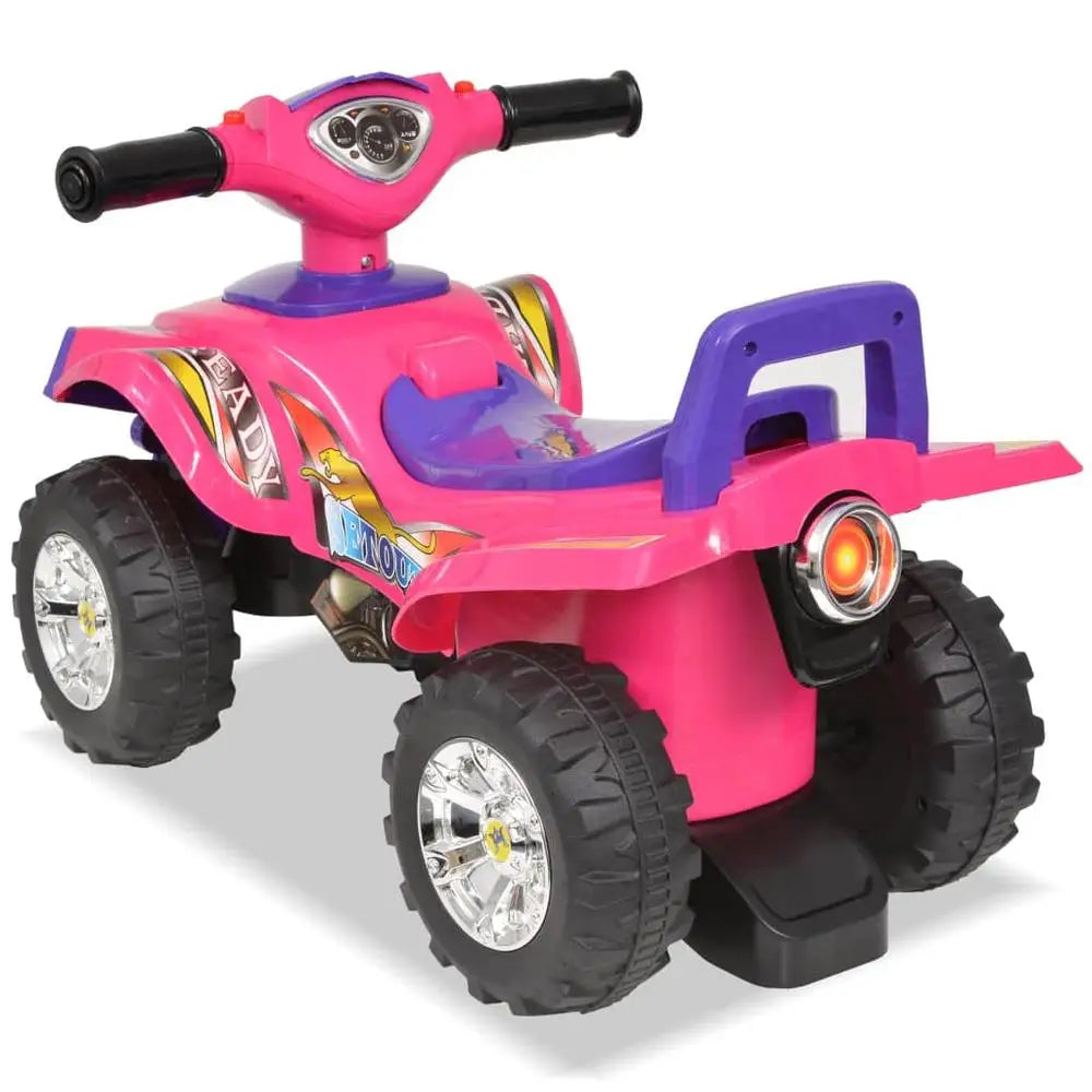 Buntes Kinder Rutschfahrzeug – 4 Räder, Stauraum & Schiebemechanismus