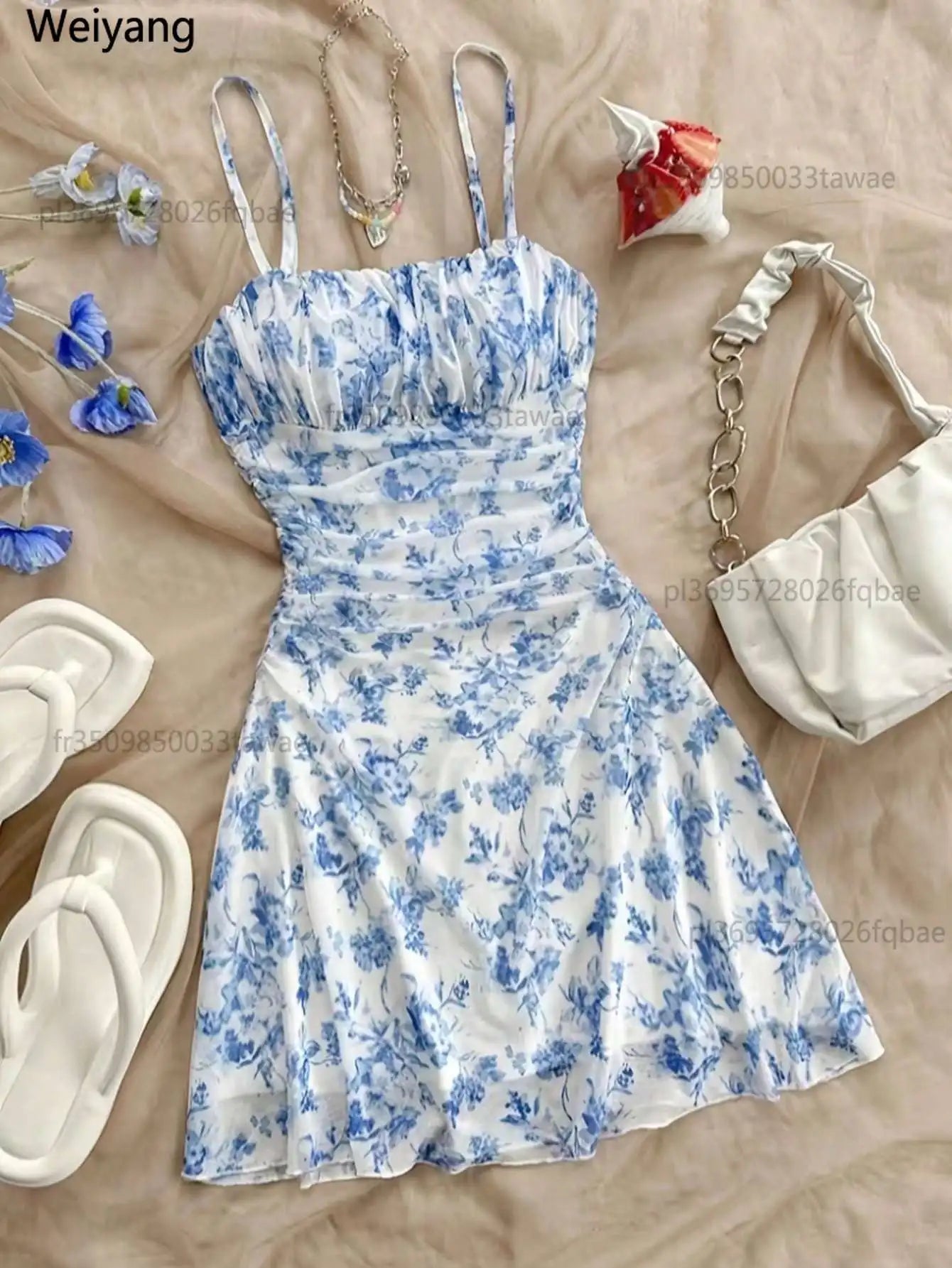 Mädchen Sommerkleid Schulterlos | A-Linie bis Wadenmitte | Ab 14 Jahre | inkl. Accessoire