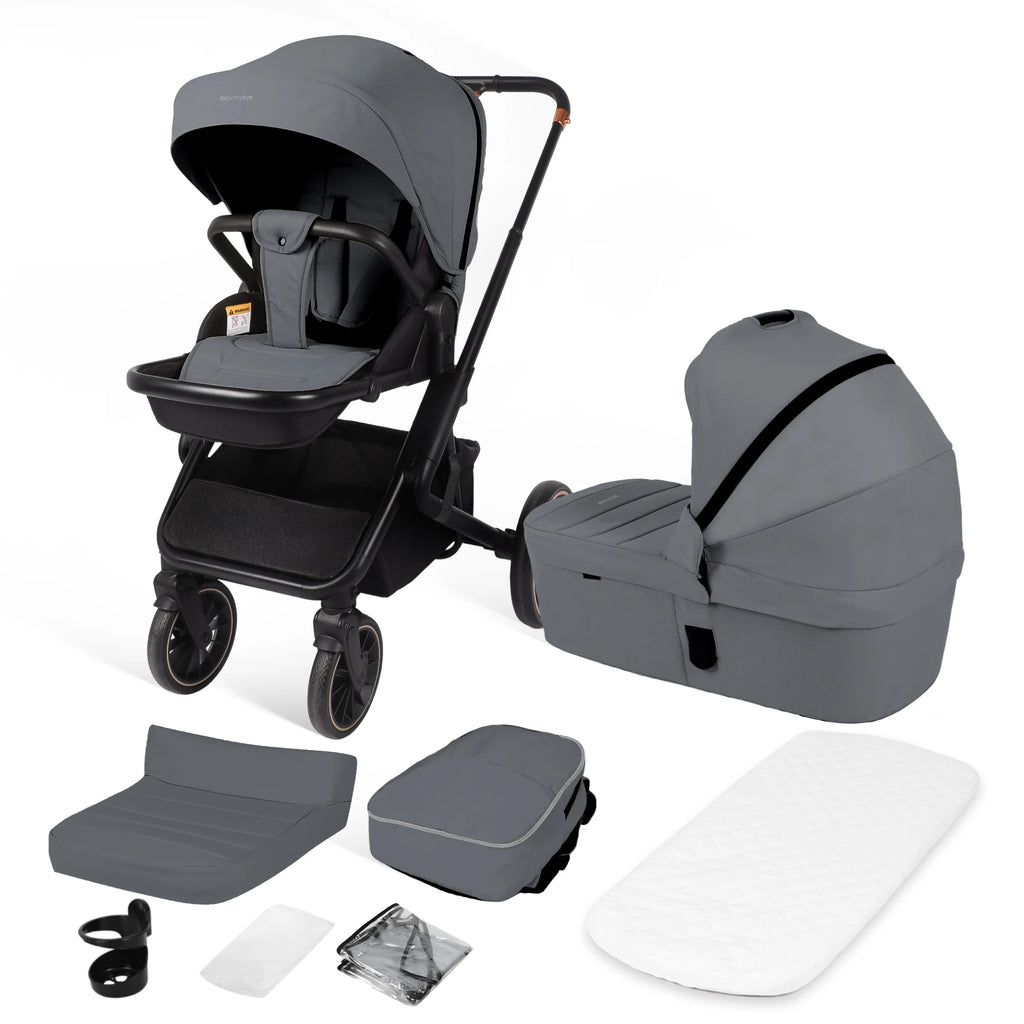 BabyVoyage 2-in-1 Kinderwagen – Wendbarer Sitz, 1-Klick-Faltung & XXL-Korb (0–3 Jahre, EU-Lager)