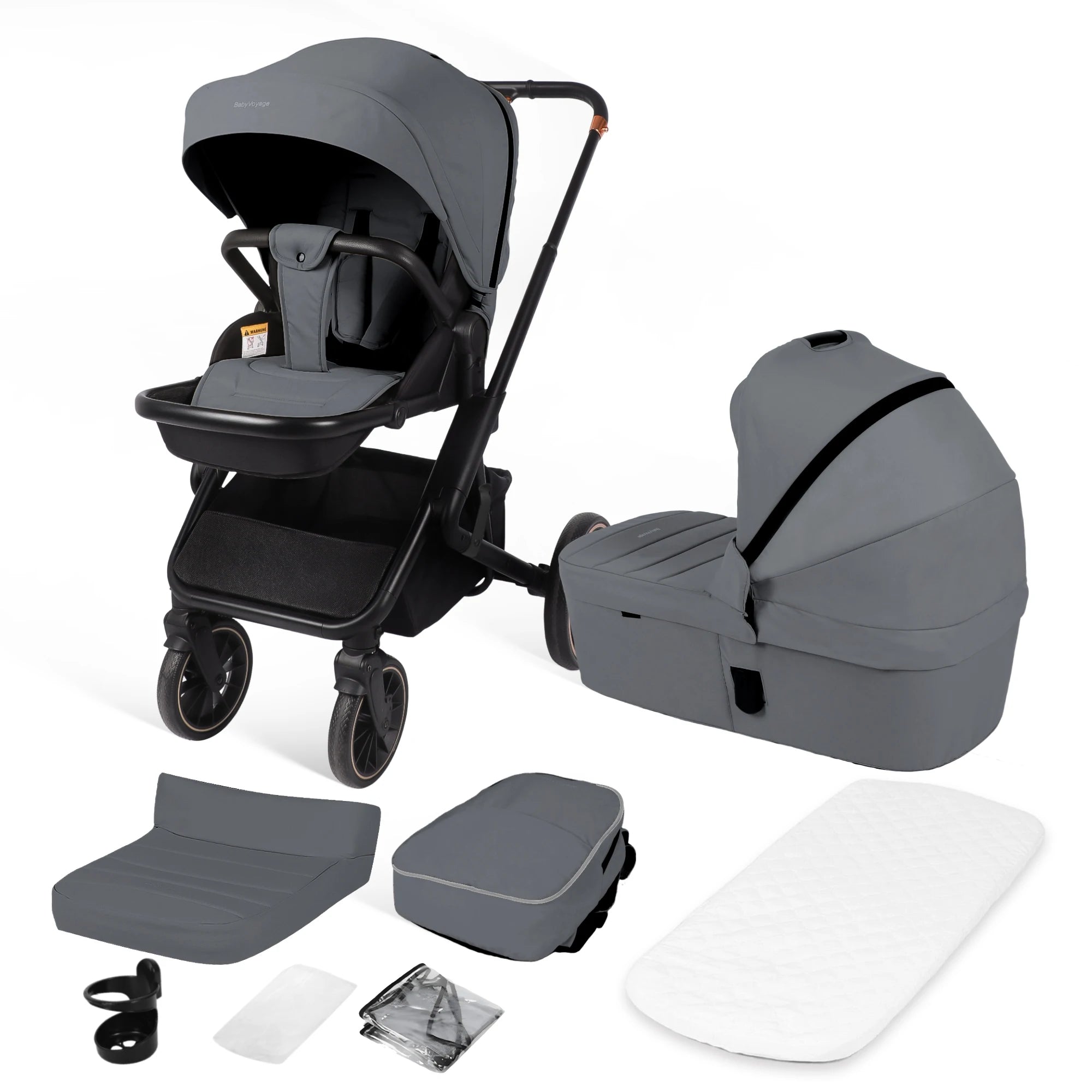 BabyVoyage 2-in-1 Kinderwagen – Wendbarer Sitz, 1-Klick-Faltung & XXL-Korb (0–3 Jahre, EU-Lager)