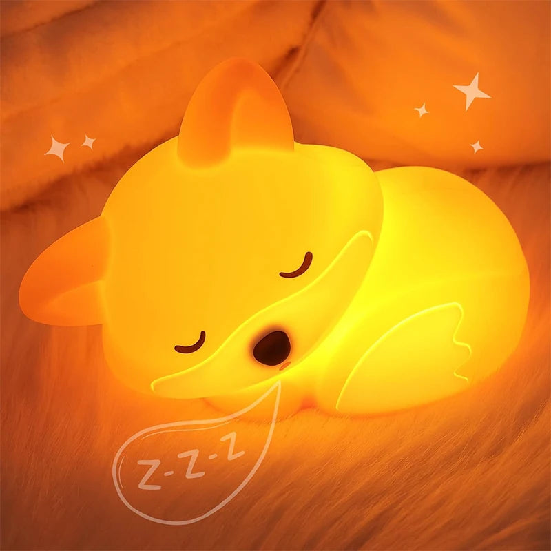 Fuchs LED Nachtlicht – Wiederaufladbare Kinderlampe mit Touch & 20-Minuten-Timer
