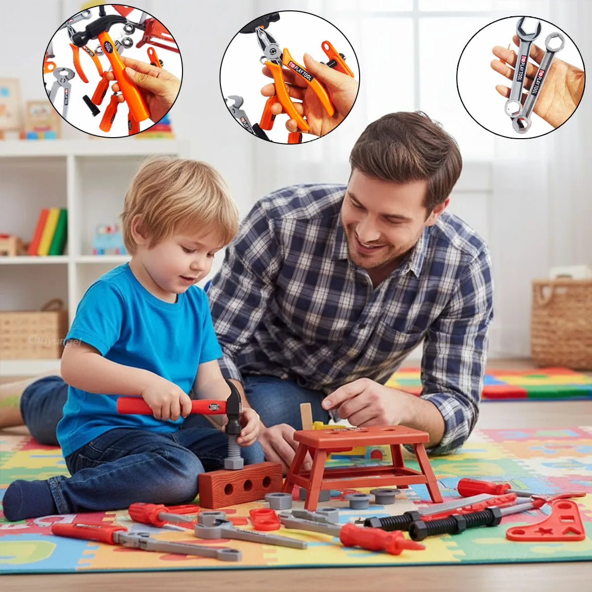 Kinder-Werkzeugset 38/42-teilig – Reparatur- & Konstruktionsspielzeug mit Werkzeugen