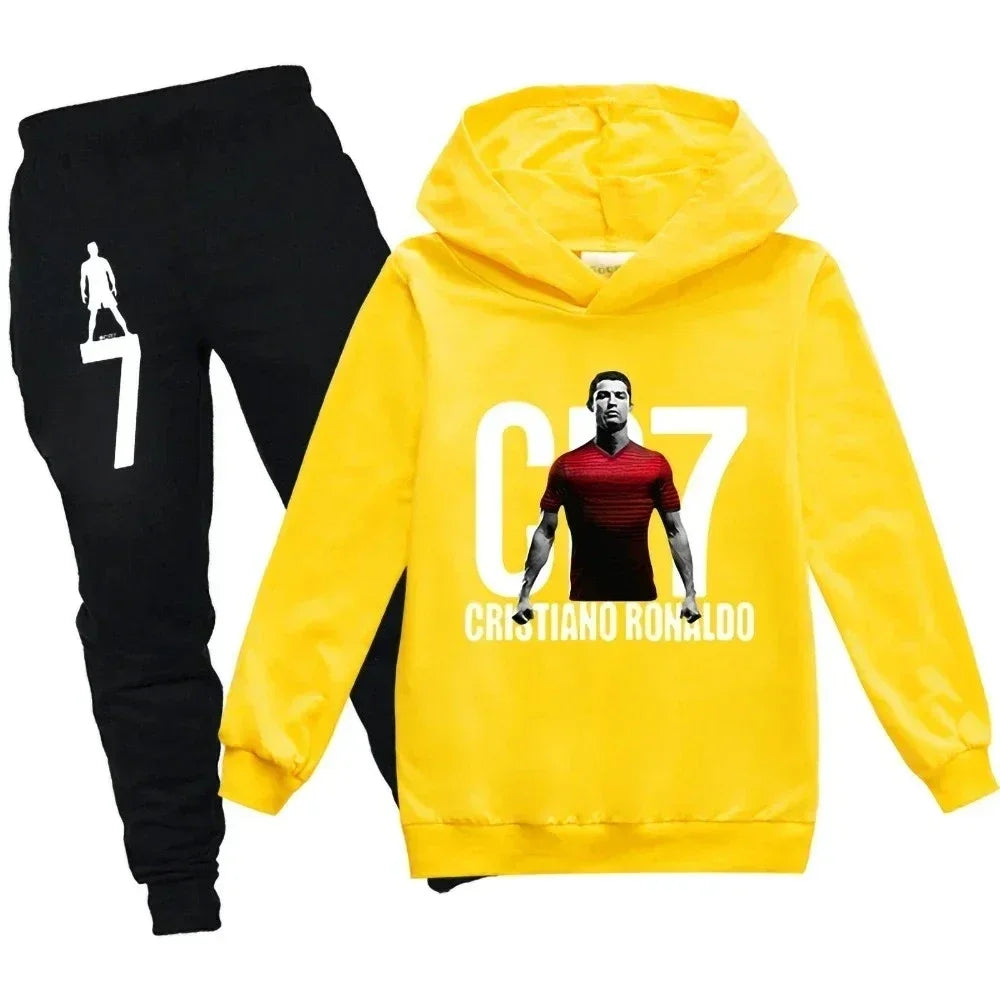 Kinder Fleece-Set mit Kapuze | Unisex Pullover & Hose | 7–13 Jahre | Ganzjährig