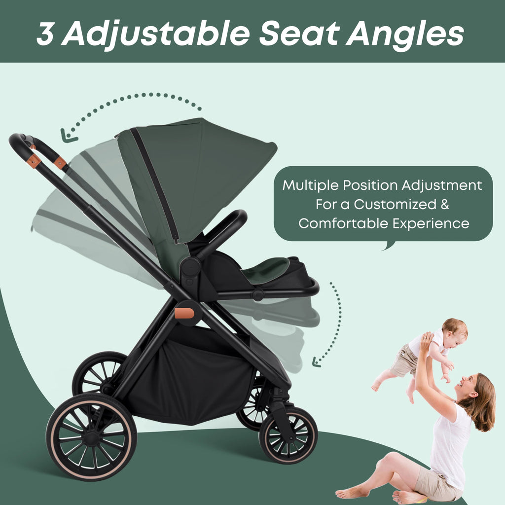 BabyVoyage 2-in-1 Kinderwagen – Wendbarer Sitz, 1-Klick-Faltung & XXL-Korb (0–3 Jahre, EU-Lager)