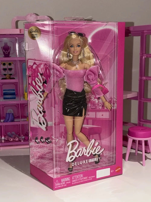 Barbie Superstar Deluxe Fashion Puppe – Schwarz & Pink, ca. 30 cm