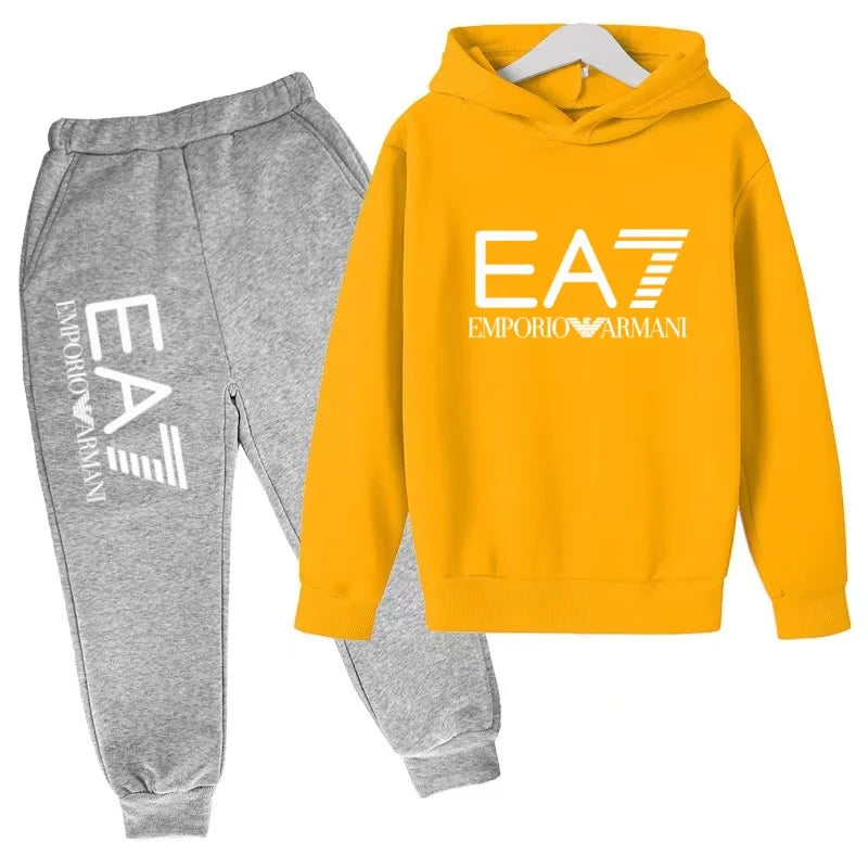 Kinder Jogginganzug 2-teilig – Hoodie & Hose mit Schriftzug für Jungen & Mädchen