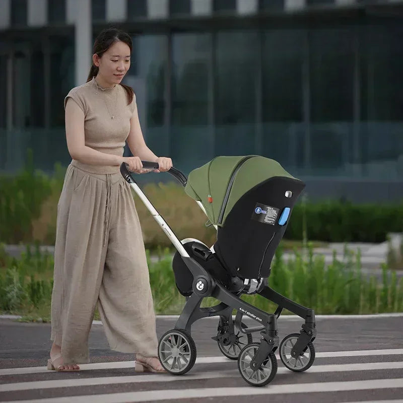 4-in-1 Baby Kinderwagen mit Autositz – faltbar, flexibel & reisetauglich