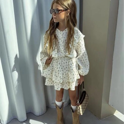 Baby Mädchen Set – Blumenhemd & Layered Rock, 2-teilig (2–7 Jahre)