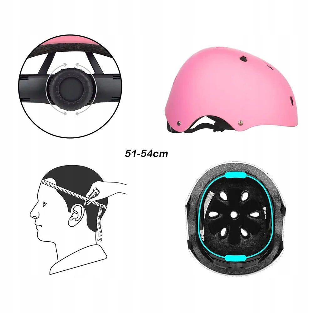Kinder-Schutzset mit Helm in Rosa – Knie-, Ellbogen- & Handgelenkschützer inkl. Tragetasche (3–7 Jahre)