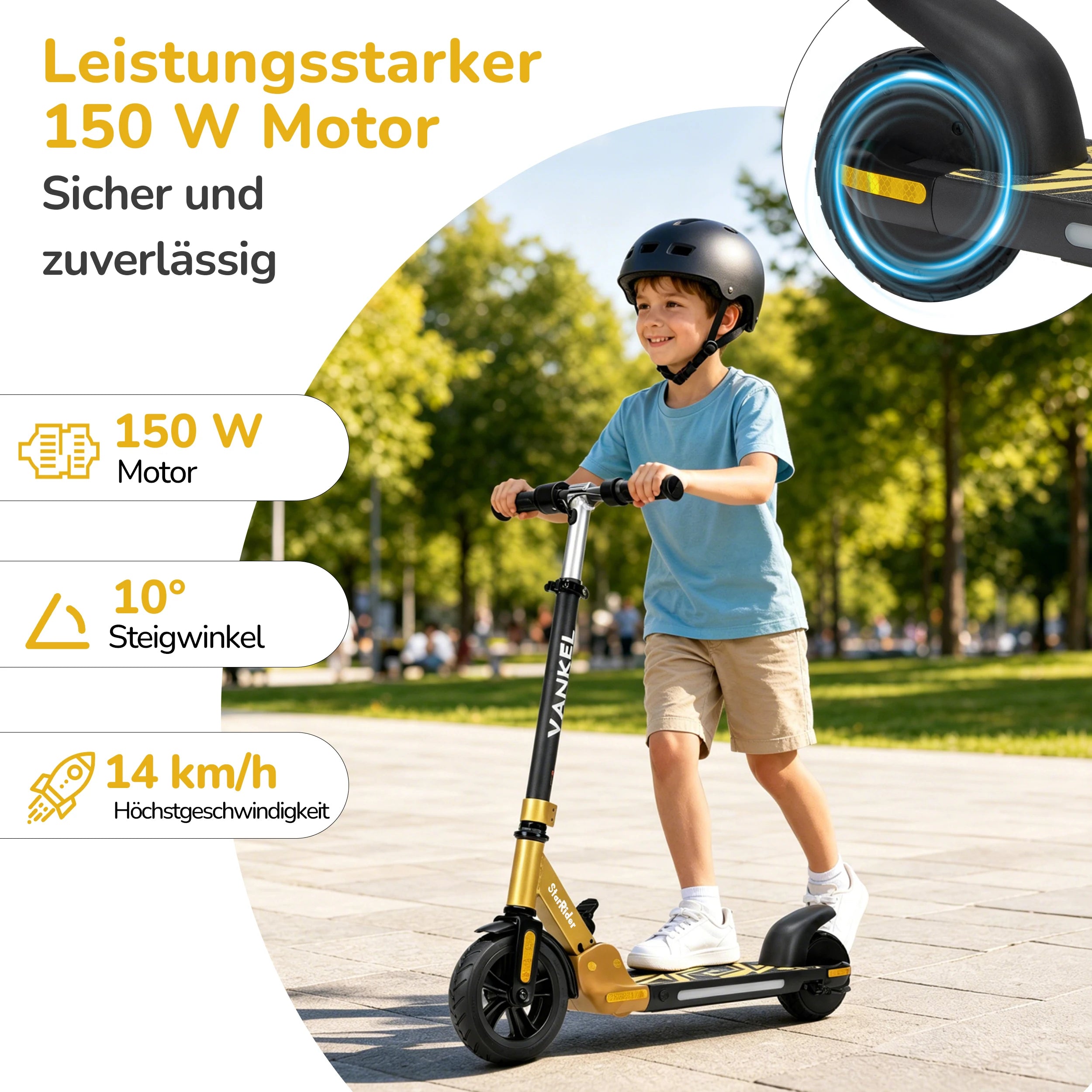 Kinder Elektro-Scooter ab 6 Jahren – 150W, bis 14 km/h, klappbar & mit LED