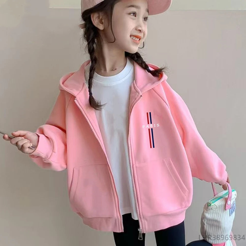 Kinder Hoodie-Jacke mit Reißverschluss – Unisex, Herbst & Frühling (3–12 Jahre)
