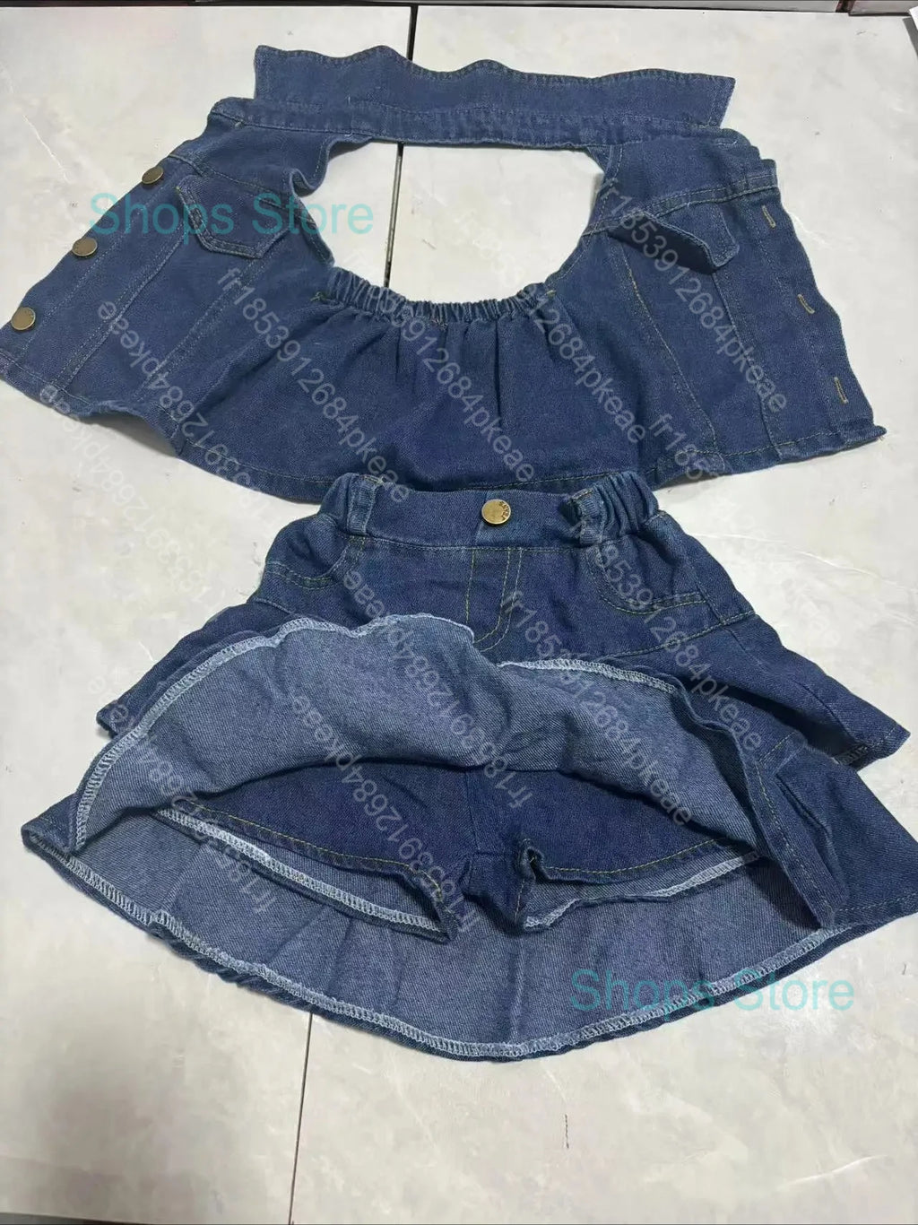 Mädchen Sommer-Set 2-11 Jahre – Jeans-Weste & Rock, 2-teilig