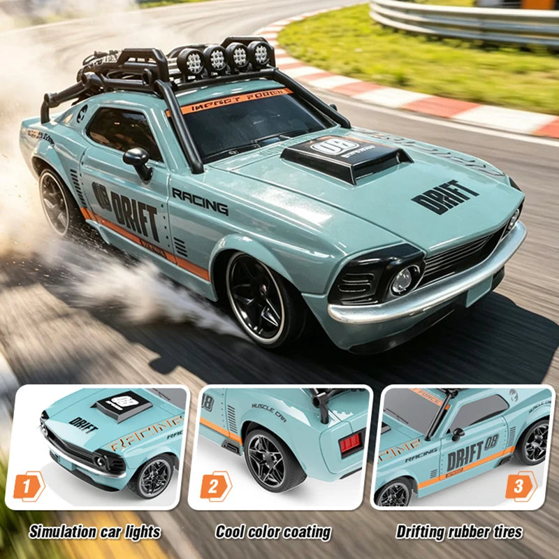 RC Drift-Auto 1:18 – Ferngesteuertes Rennfahrzeug mit Licht & 2,4-GHz-Funk