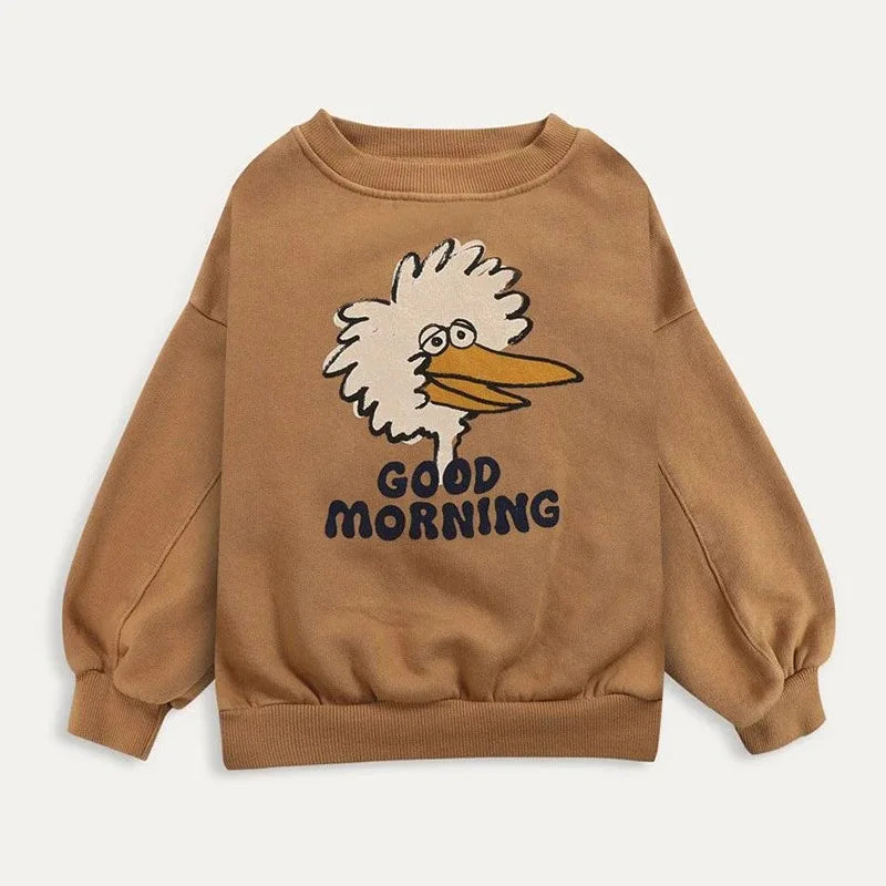 Kinder Hoodie mit Cartoon-Print – Unisex Sweatshirt für Frühling & Herbst