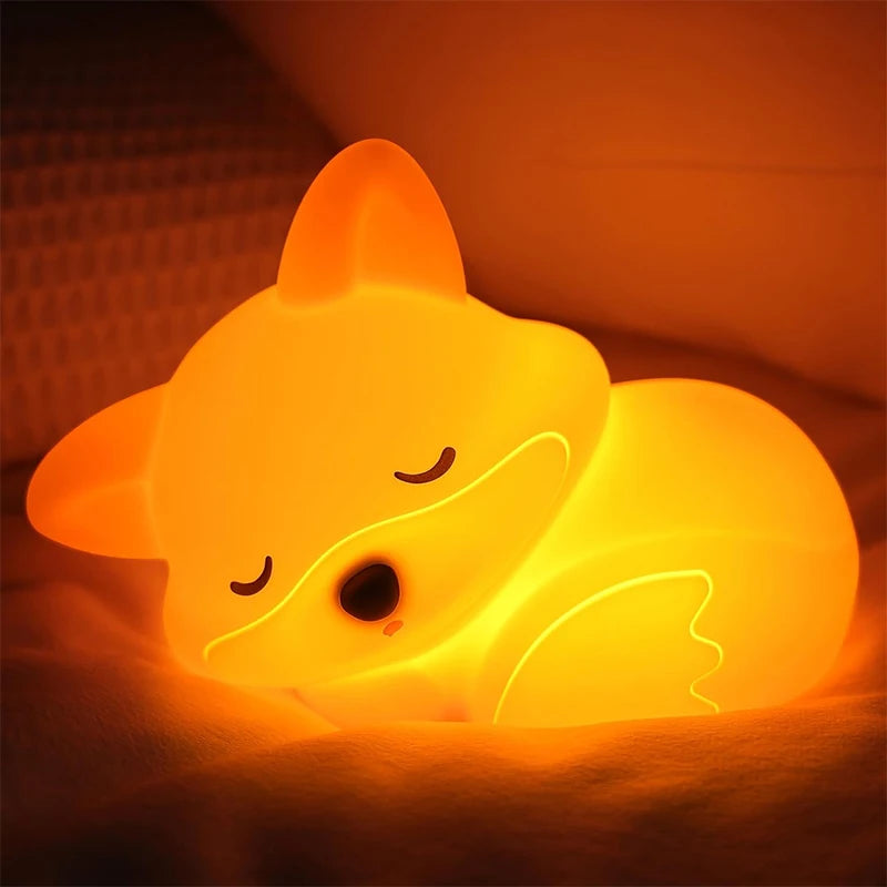 Fuchs LED Nachtlicht – Wiederaufladbare Kinderlampe mit Touch & 20-Minuten-Timer