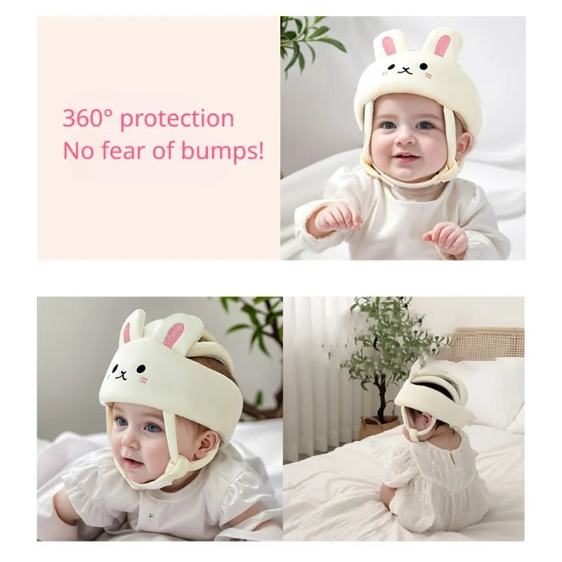 Baby-Kopfschutz zum Krabbeln & Laufen lernen – Weiches Baumwoll-Kissen mit Tier-Motiv (Unisex)