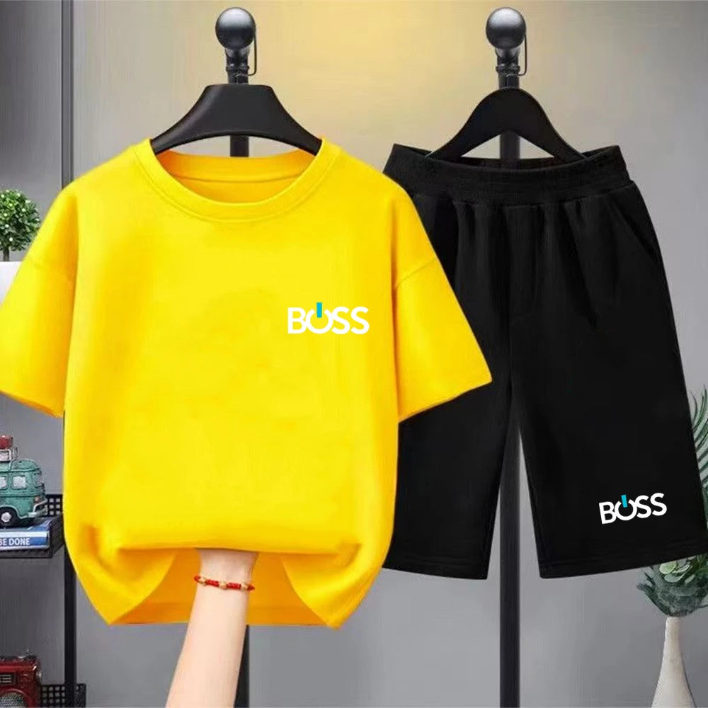 Kinder Sommer-Set 2-teilig – T-Shirt & Shorts mit Print für Jungen & Mädchen