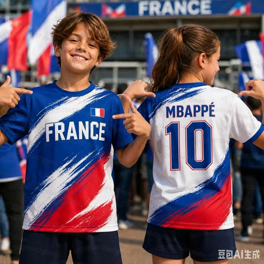 Mbappé #10 Fußball-Set | Trikot & Shorts | Frankreich | Unisex | Kinder & Erwachsene