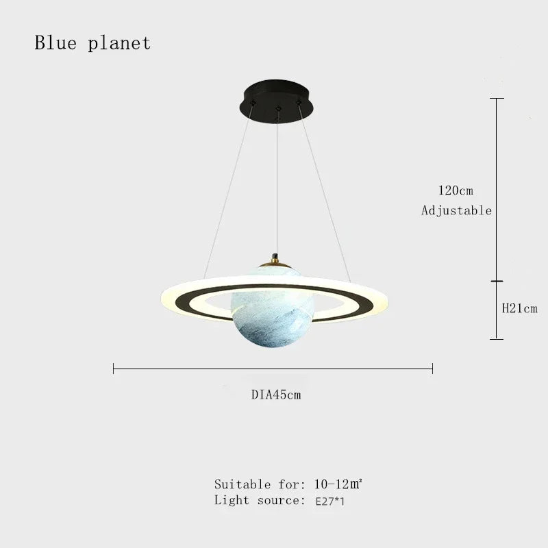Planet LED Pendelleuchte – Moderne Kinderzimmer-Lampe im Weltraum-Design